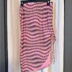 Pink and Black Patterned Skirt